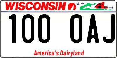 WI license plate 100OAJ