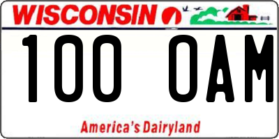 WI license plate 100OAM