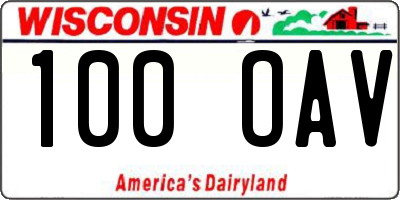 WI license plate 100OAV