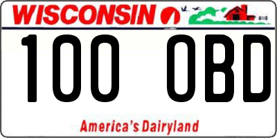 WI license plate 100OBD