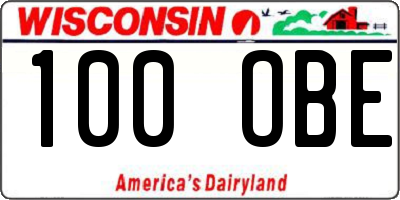 WI license plate 100OBE