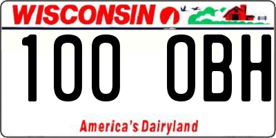 WI license plate 100OBH