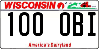 WI license plate 100OBI
