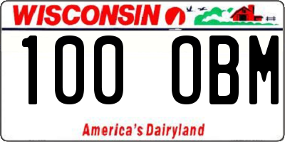 WI license plate 100OBM