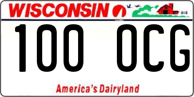 WI license plate 100OCG
