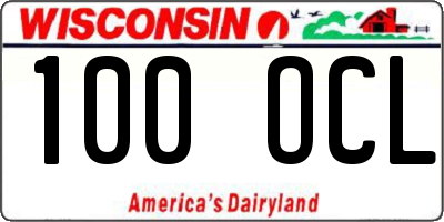 WI license plate 100OCL