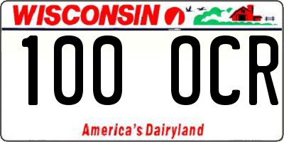 WI license plate 100OCR