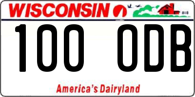 WI license plate 100ODB