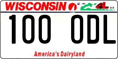 WI license plate 100ODL