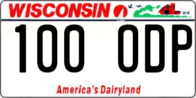 WI license plate 100ODP