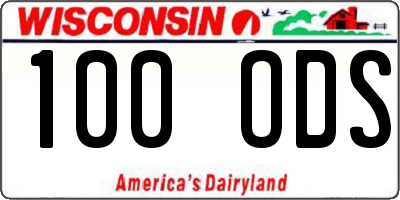 WI license plate 100ODS