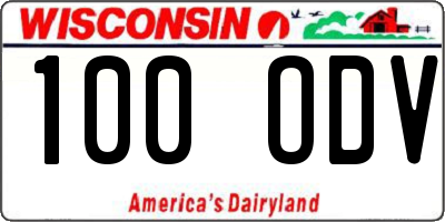 WI license plate 100ODV