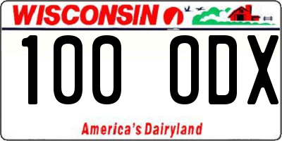 WI license plate 100ODX