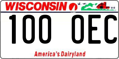 WI license plate 100OEC