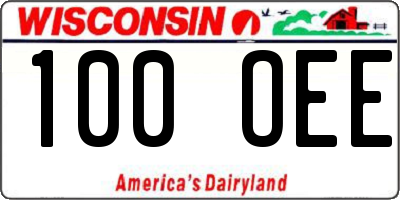 WI license plate 100OEE
