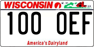 WI license plate 100OEF
