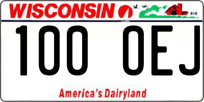 WI license plate 100OEJ