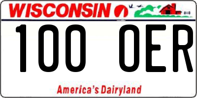 WI license plate 100OER