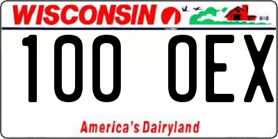 WI license plate 100OEX