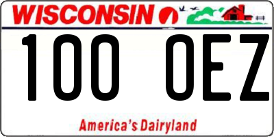 WI license plate 100OEZ