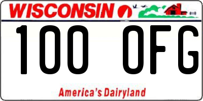 WI license plate 100OFG