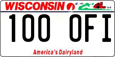 WI license plate 100OFI