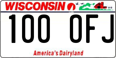WI license plate 100OFJ