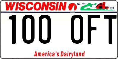 WI license plate 100OFT