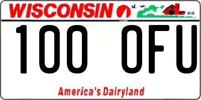 WI license plate 100OFU