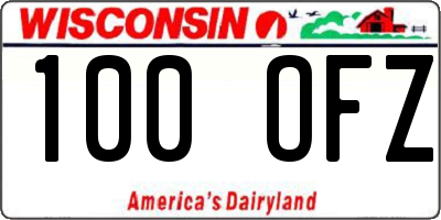 WI license plate 100OFZ