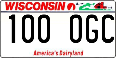 WI license plate 100OGC