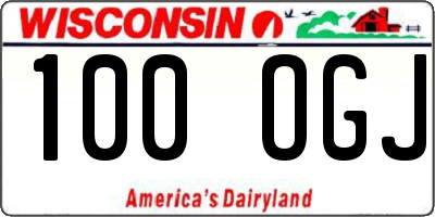 WI license plate 100OGJ