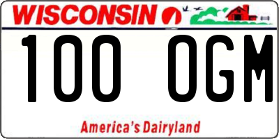 WI license plate 100OGM