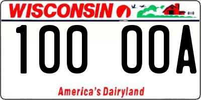 WI license plate 100OOA