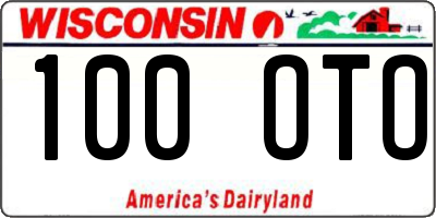 WI license plate 100OTO