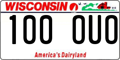 WI license plate 100OUO