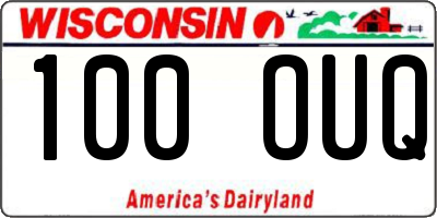 WI license plate 100OUQ