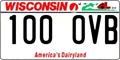 WI license plate 100OVB