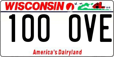 WI license plate 100OVE
