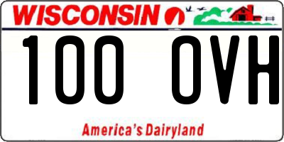 WI license plate 100OVH