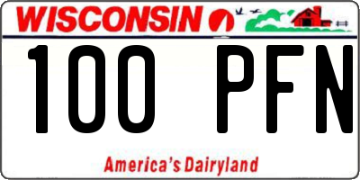 WI license plate 100PFN