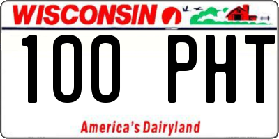 WI license plate 100PHT