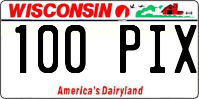 WI license plate 100PIX