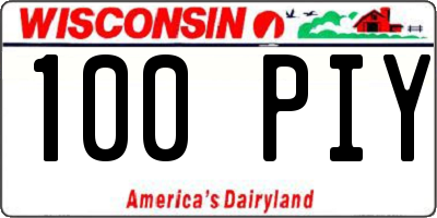 WI license plate 100PIY