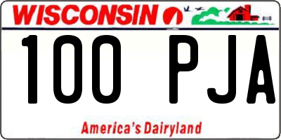 WI license plate 100PJA