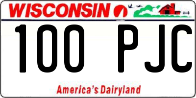 WI license plate 100PJC