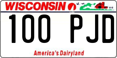 WI license plate 100PJD