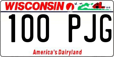 WI license plate 100PJG