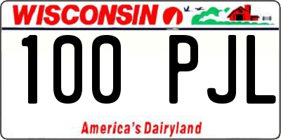 WI license plate 100PJL