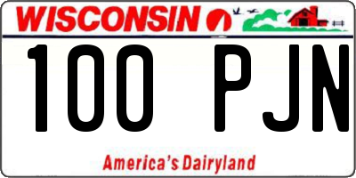 WI license plate 100PJN